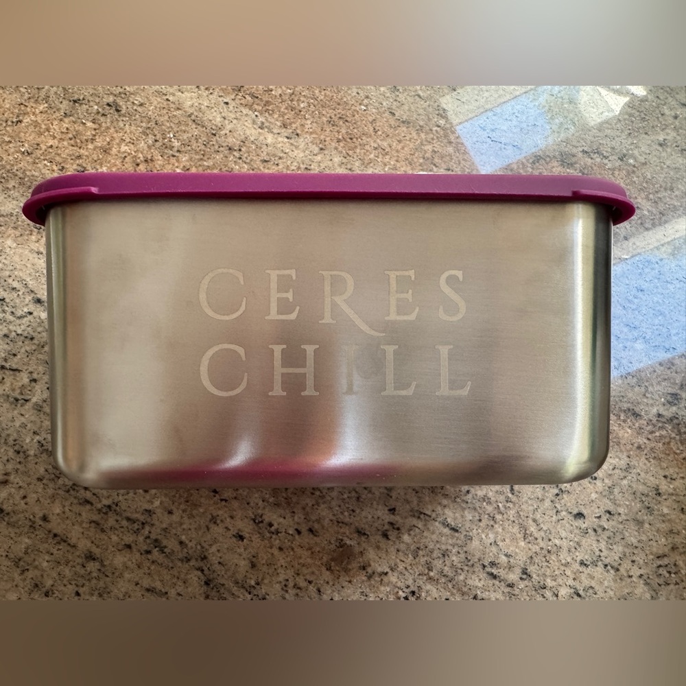 Ceres Chill Stainless Steel Container with Burgundy Lid
